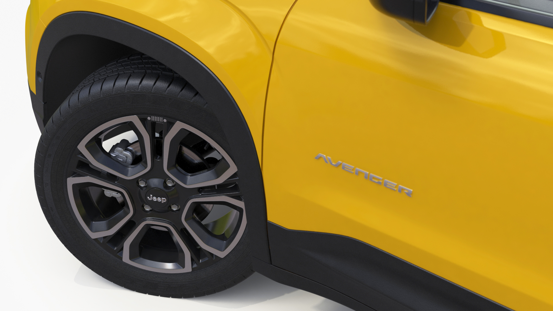3D Jeep Avenger Crossover Yellow Rigged