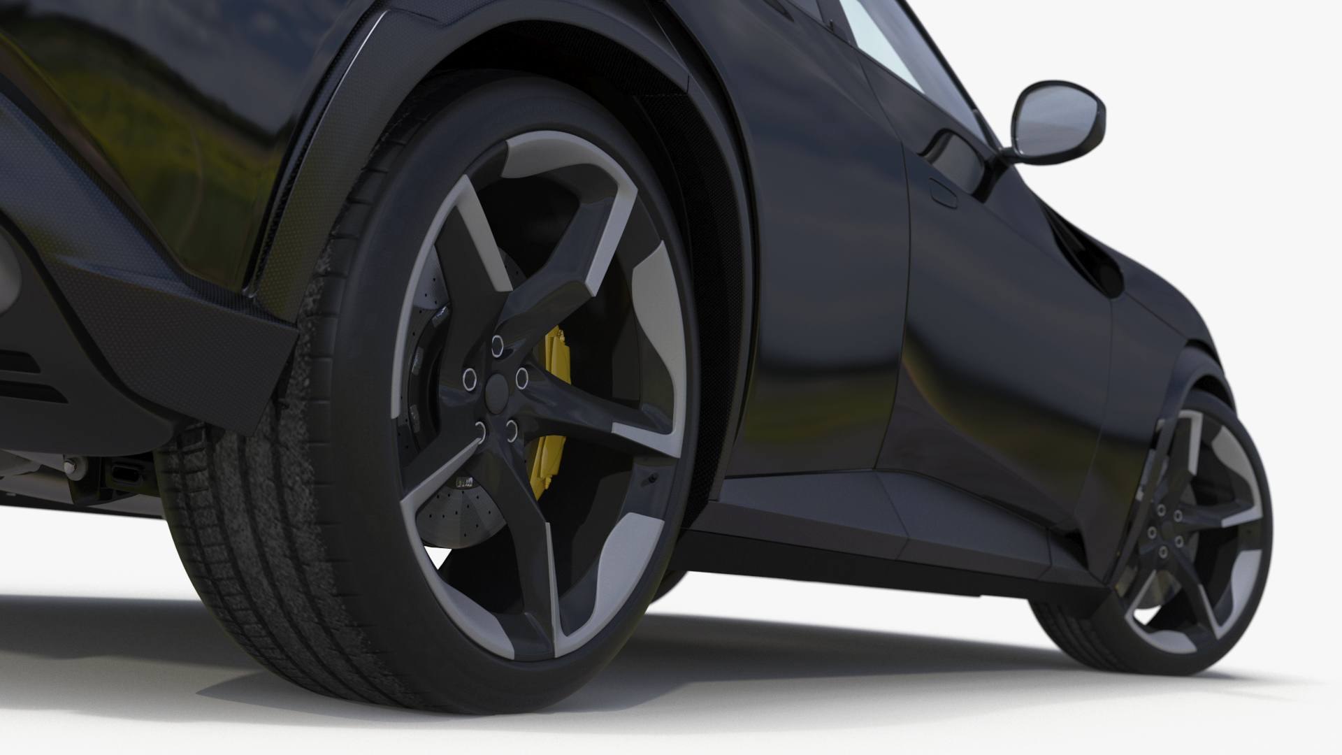 3D Furious Crossover Sports Car Black Rigged