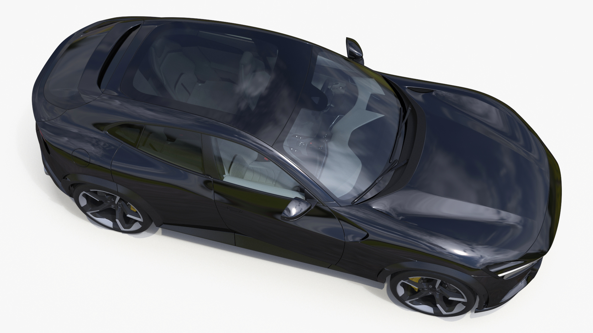 3D Furious Crossover Sports Car Black Rigged
