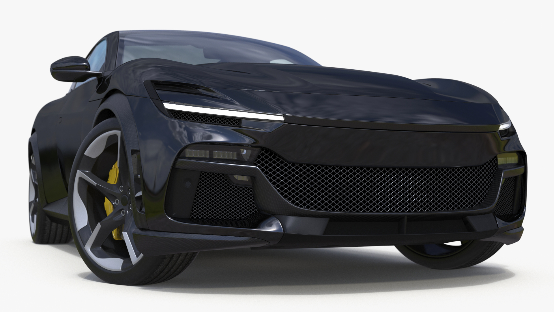 3D Furious Crossover Sports Car Black Rigged