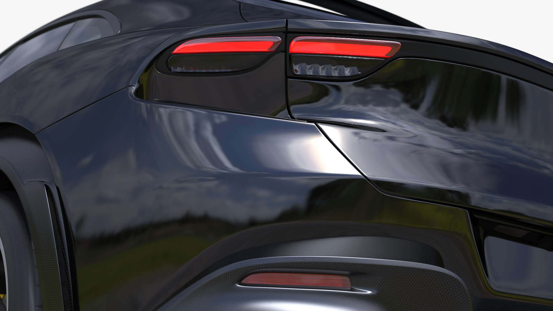 3D Furious Crossover Sports Car Black Rigged