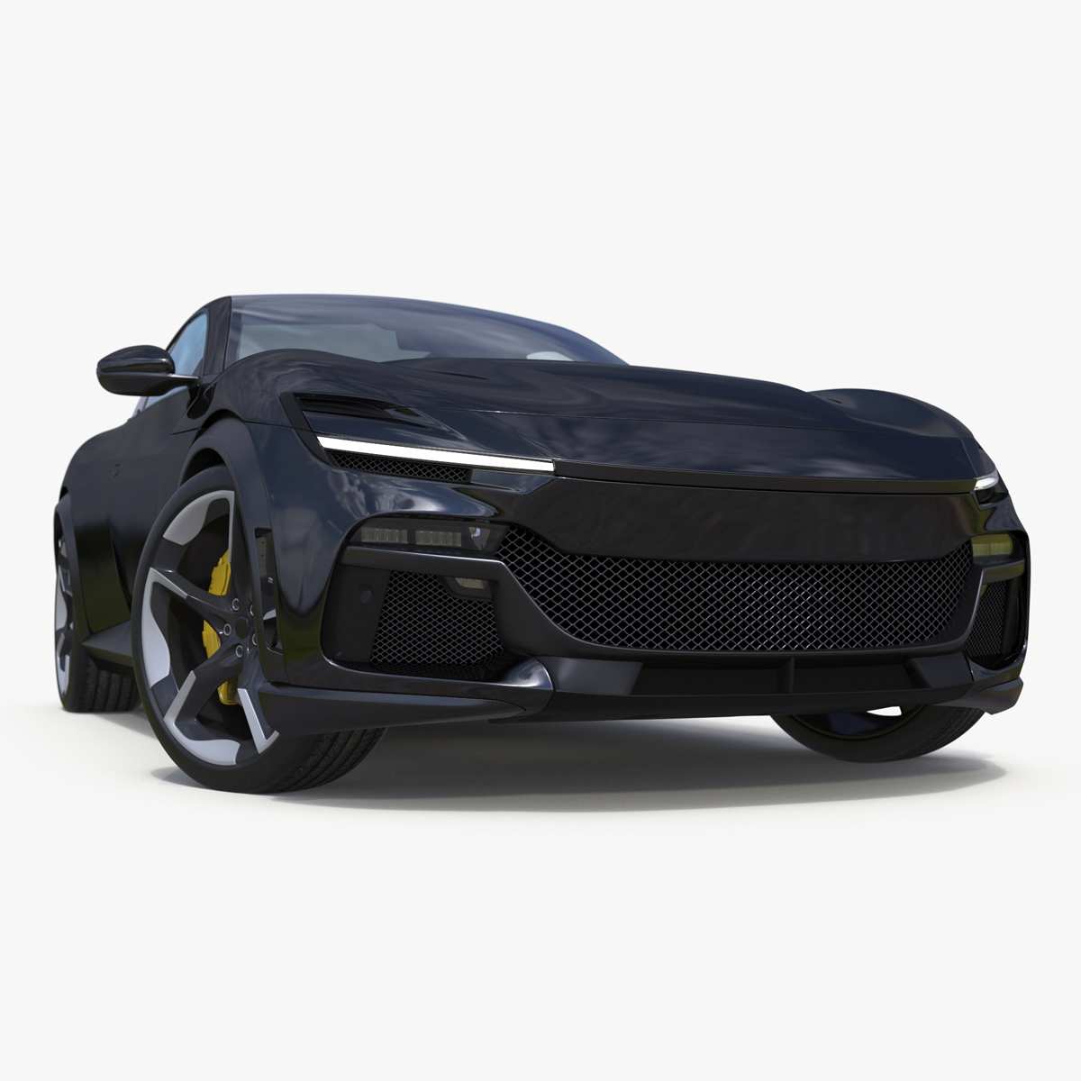 3D Furious Crossover Sports Car Black Rigged
