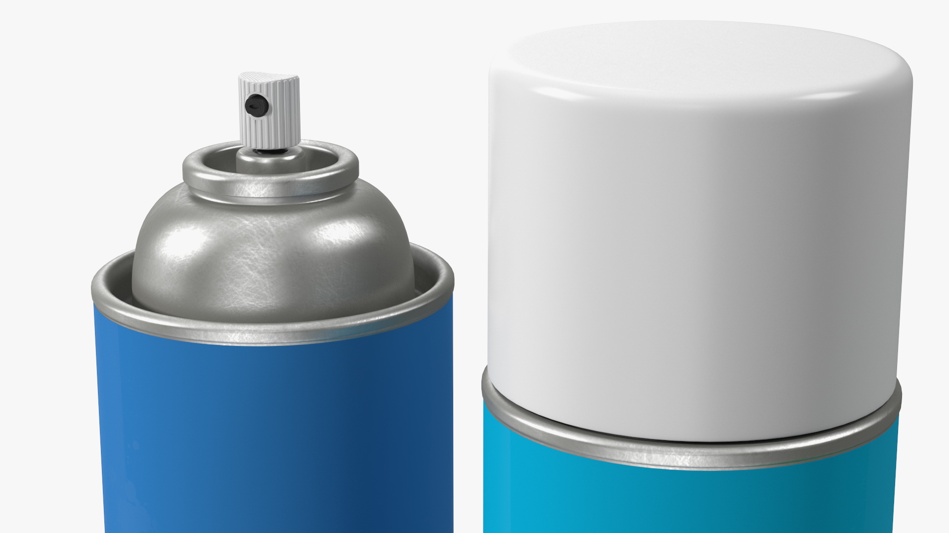 3D Recycling Aerosol Cans Cool Colors Set model