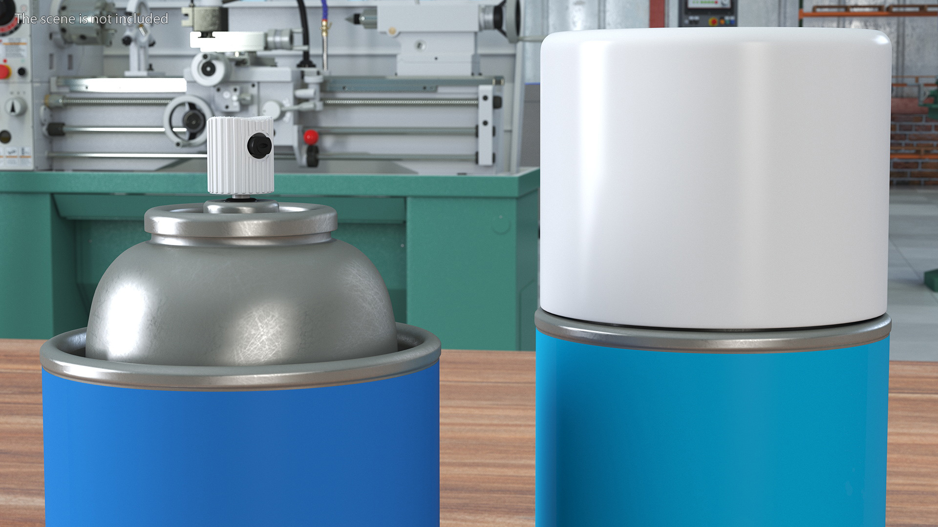 3D Recycling Aerosol Cans Cool Colors Set model