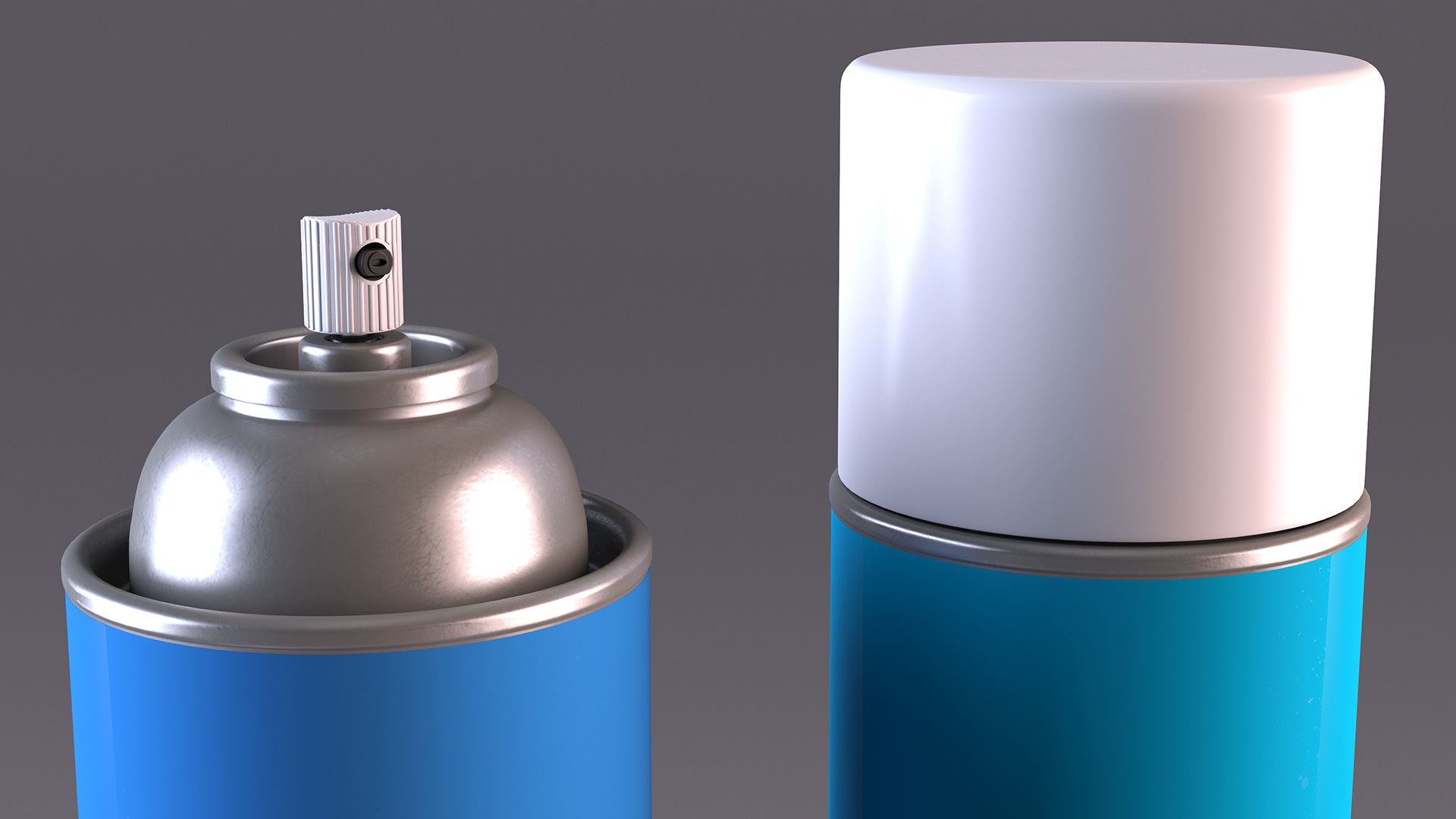 3D Recycling Aerosol Cans Cool Colors Set model