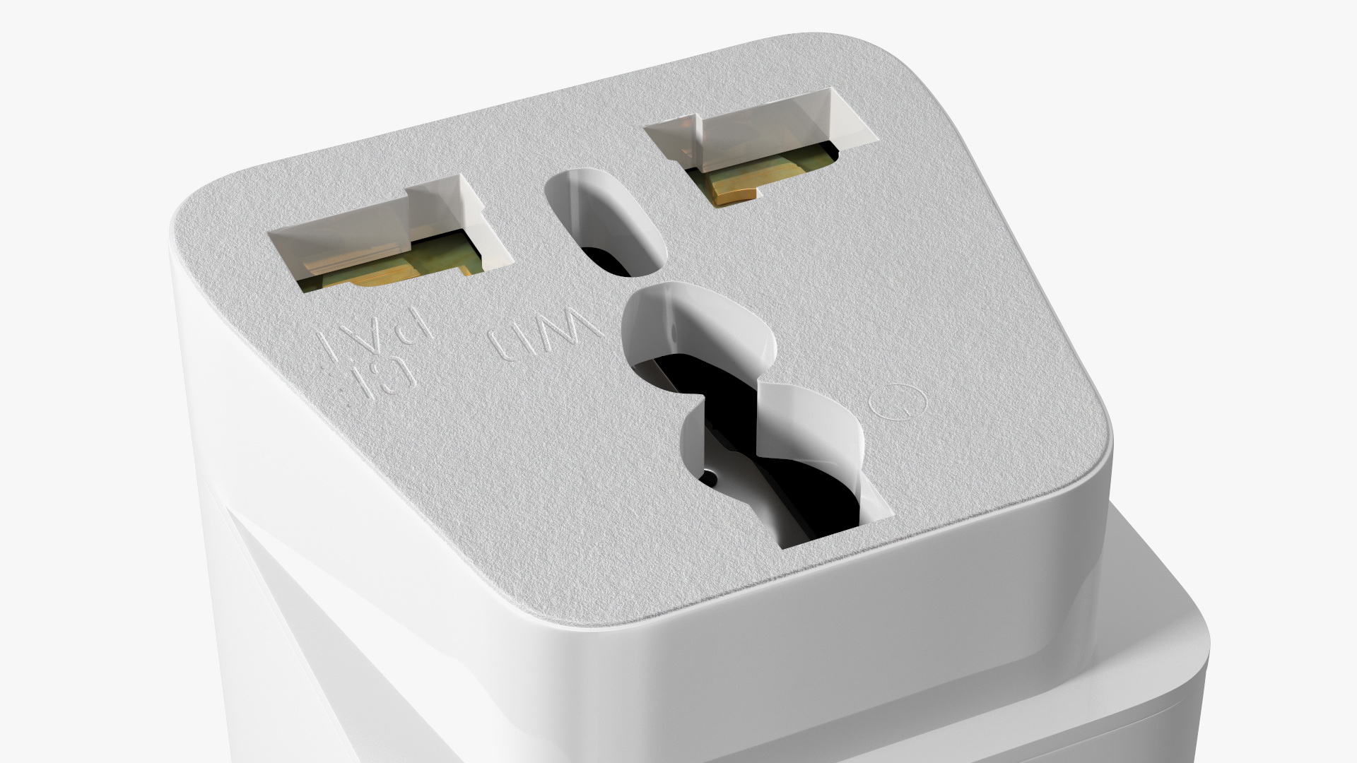 3D model Type L Universal Plug Adapter White