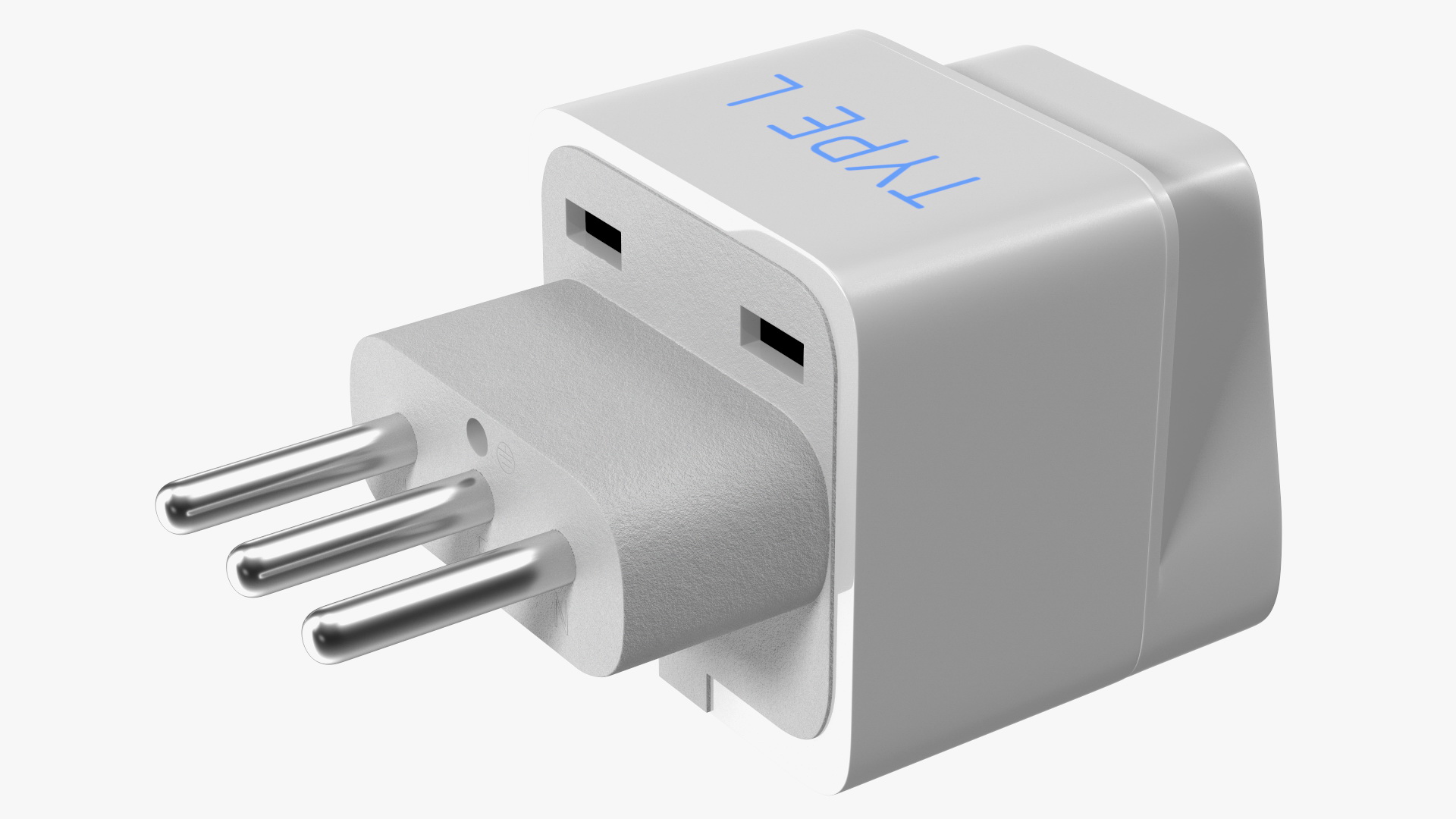 3D model Type L Universal Plug Adapter White