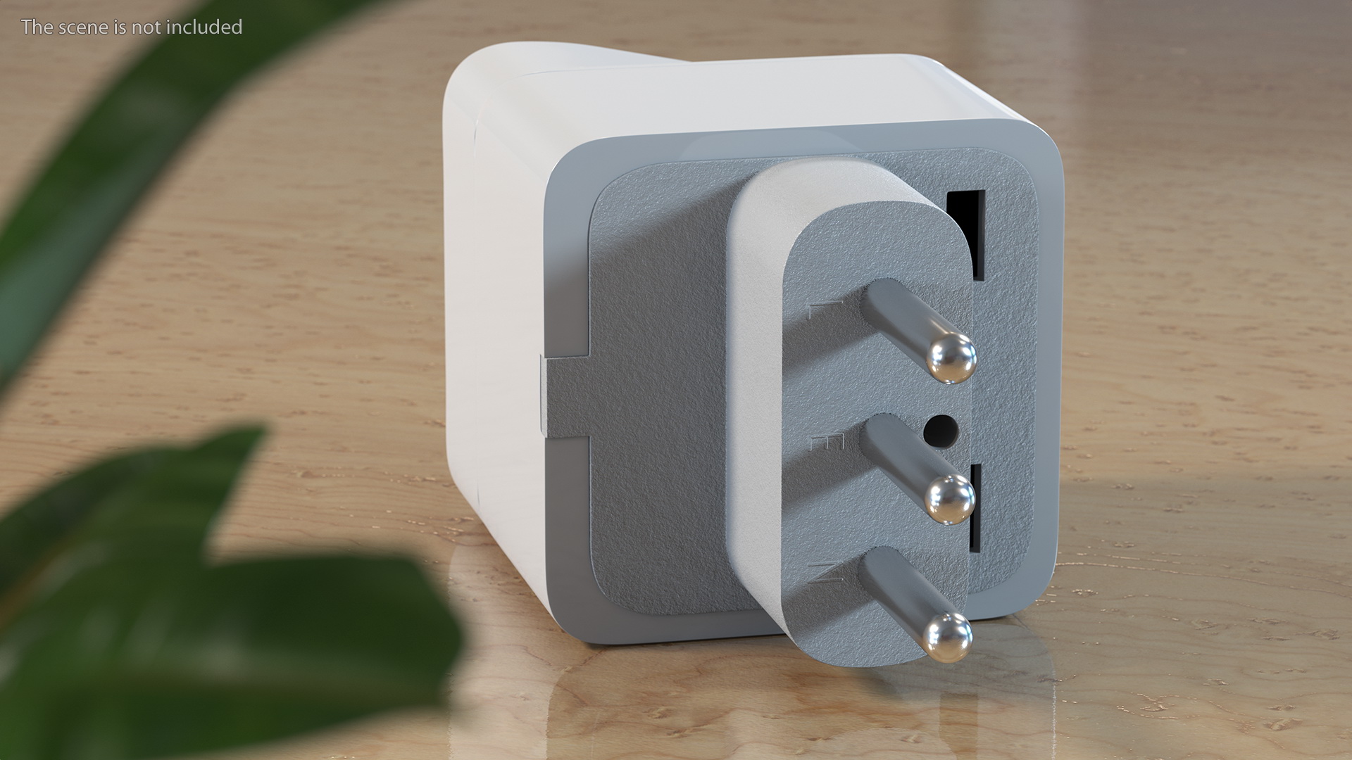 3D model Type L Universal Plug Adapter White