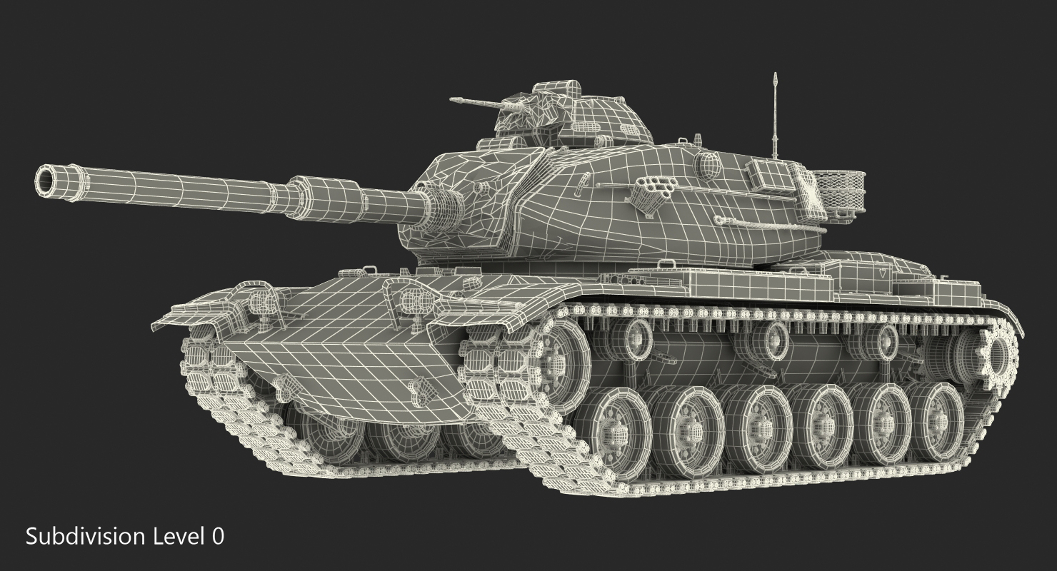 US Combat Tank M60A3 Patton Rigged 3D model