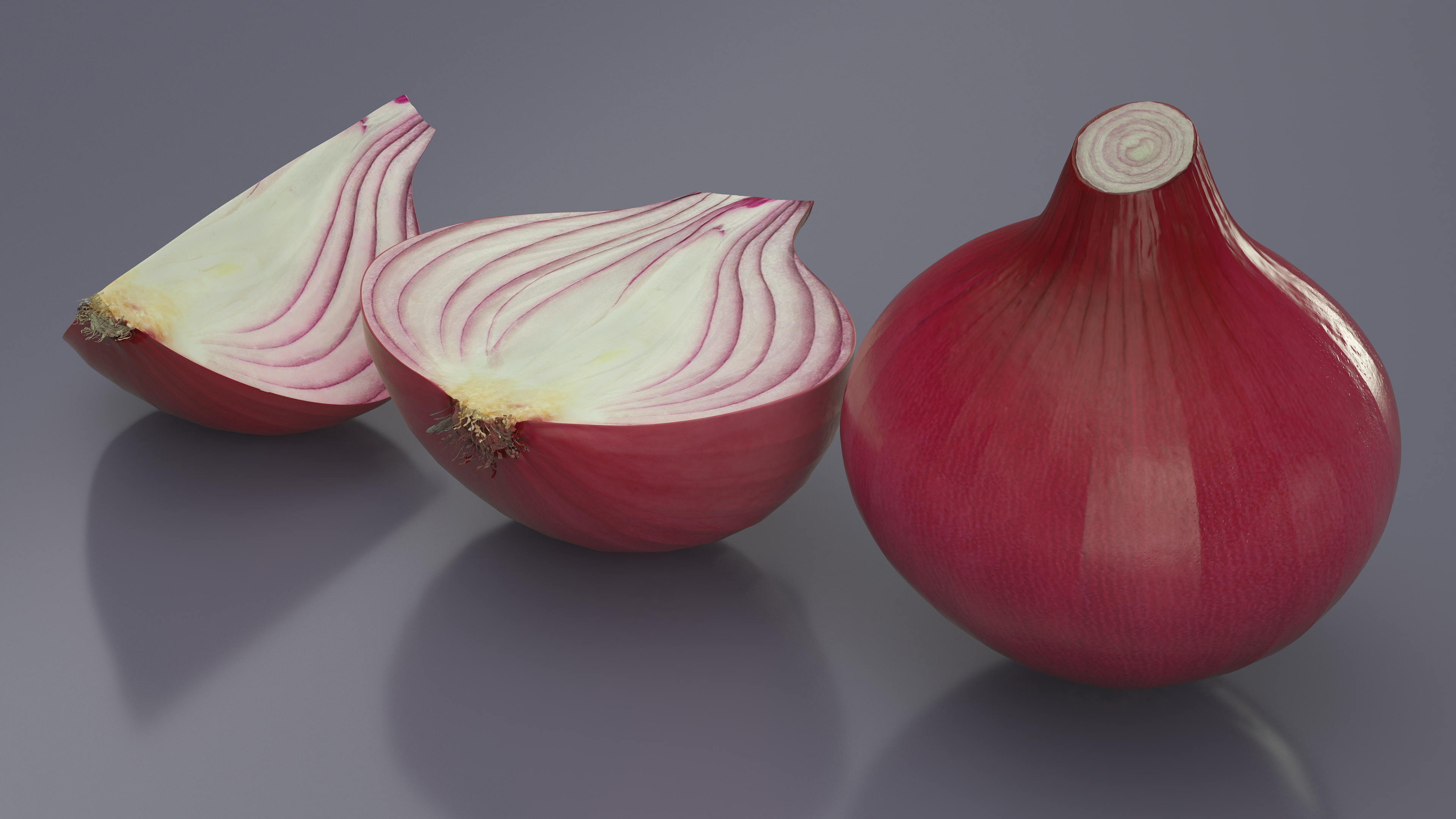 Red Onions Fur 3D model