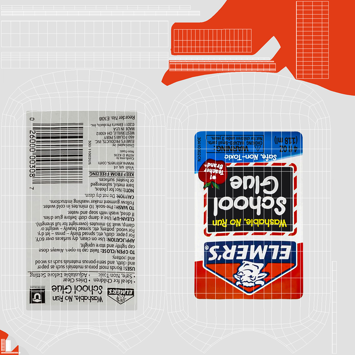 3D model Elmers Liquid School Glue 4 Oz