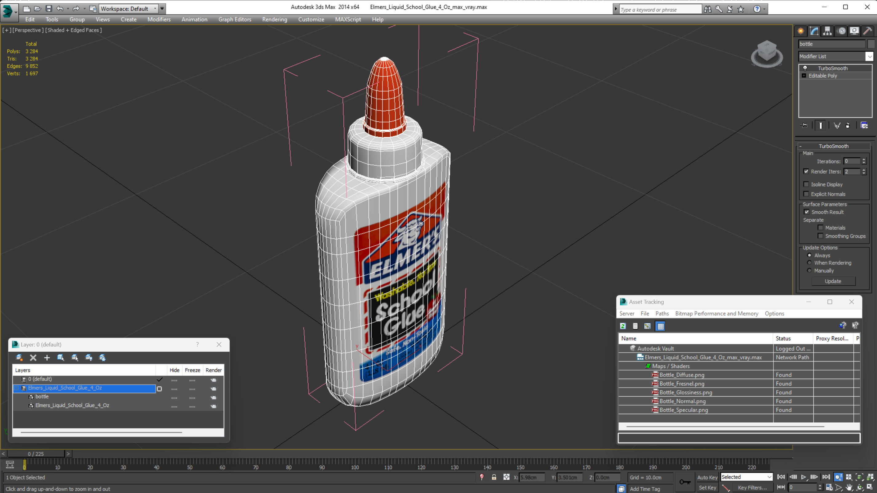 3D model Elmers Liquid School Glue 4 Oz