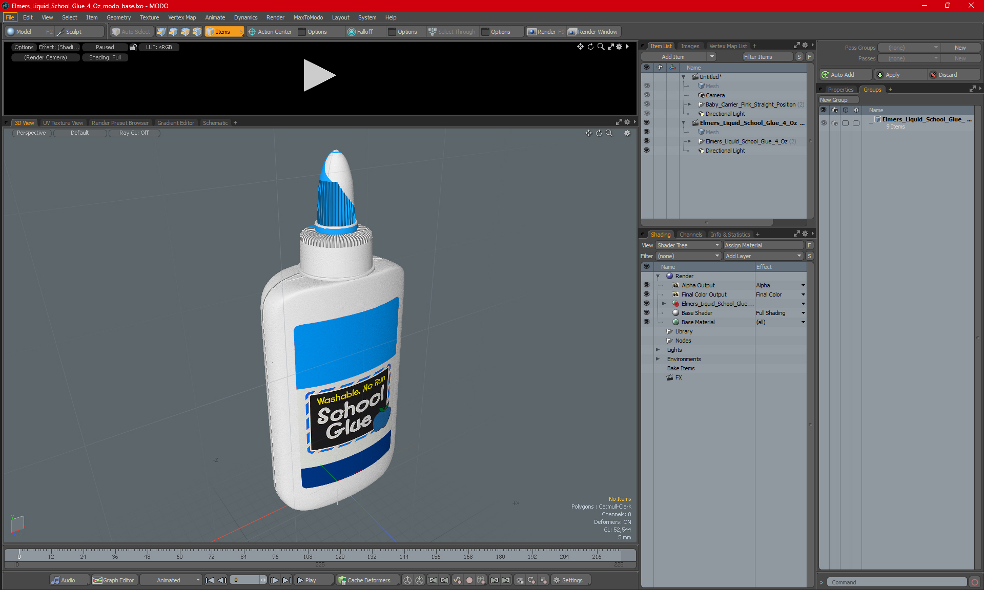 3D model Elmers Liquid School Glue 4 Oz