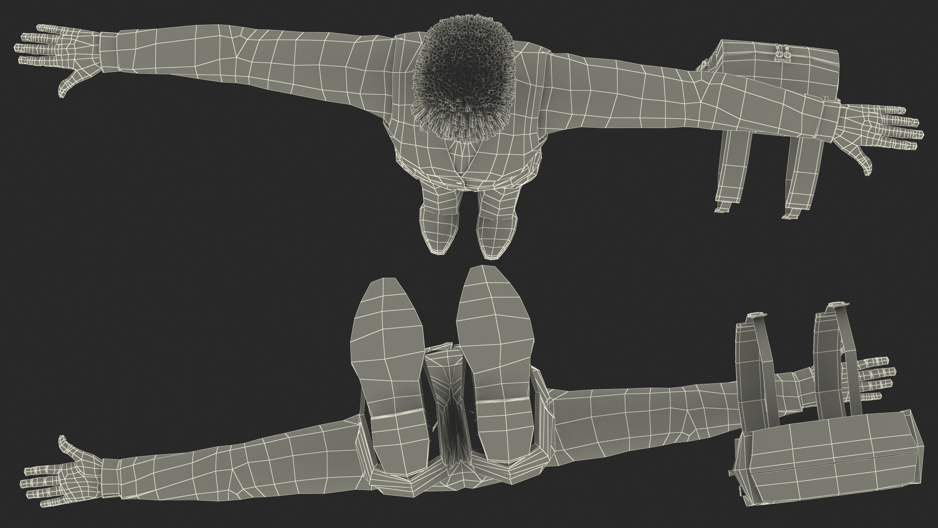 3D Black Teenager Dark Skin School Uniform Rigged