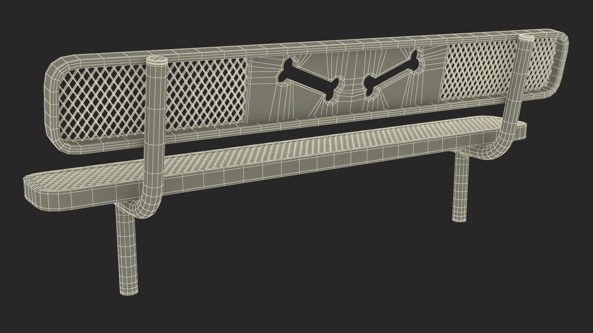 Bench for Dog Training Park 3D