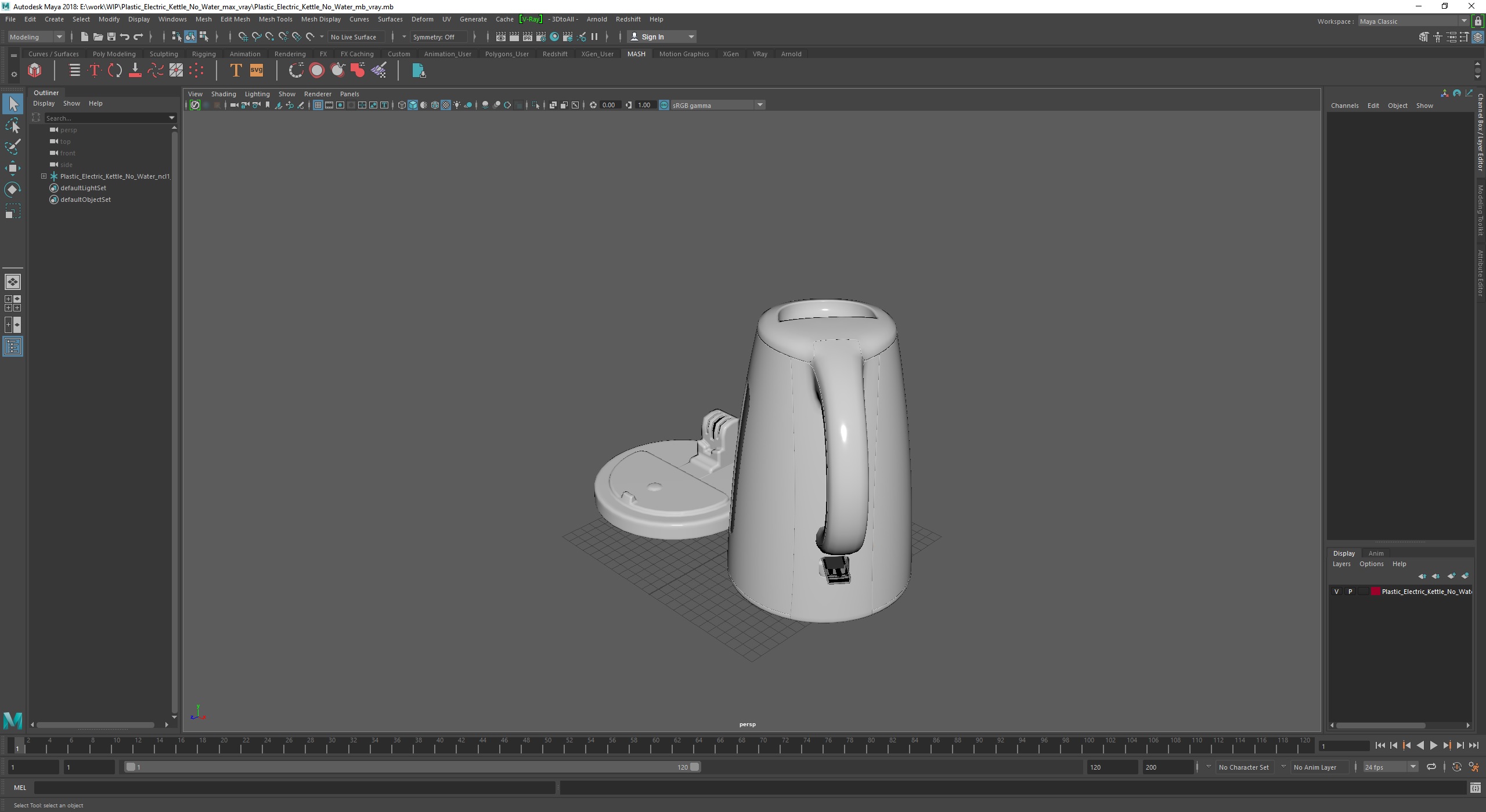 Plastic Electric Kettle No Water 3D
