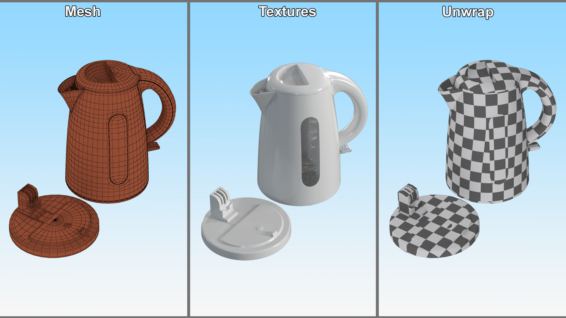 Plastic Electric Kettle No Water 3D