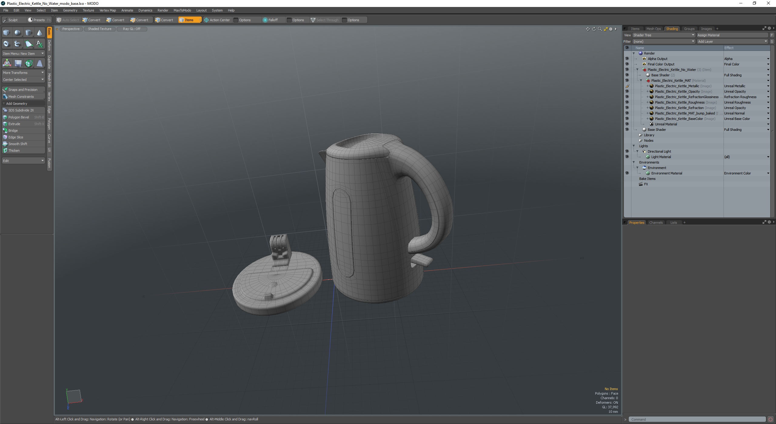 Plastic Electric Kettle No Water 3D