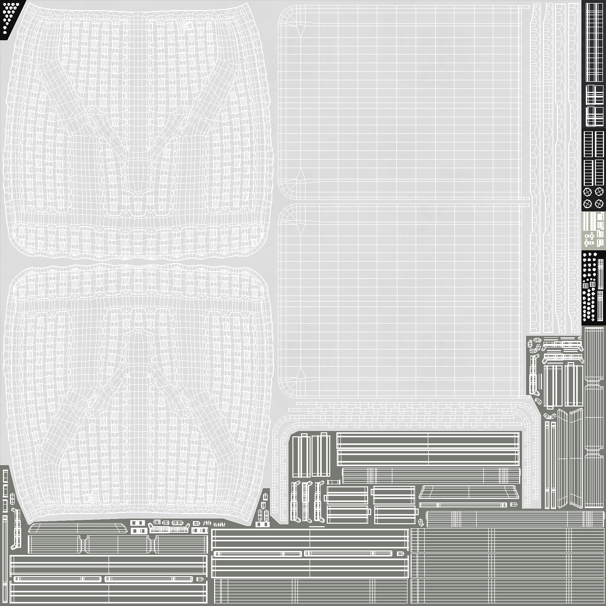 White Folding Table 3D model
