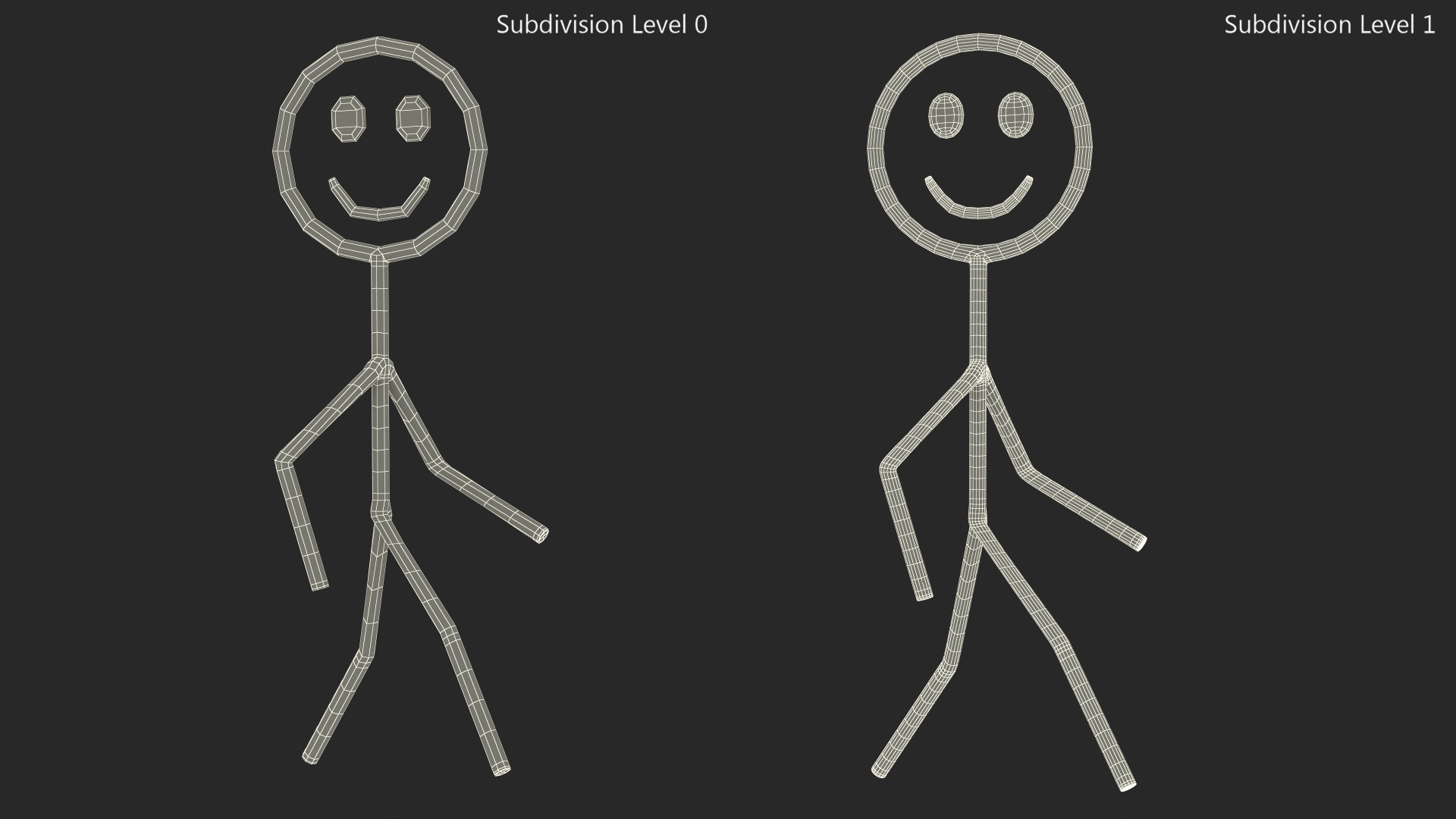 3D Blue Stickman Walking Pose