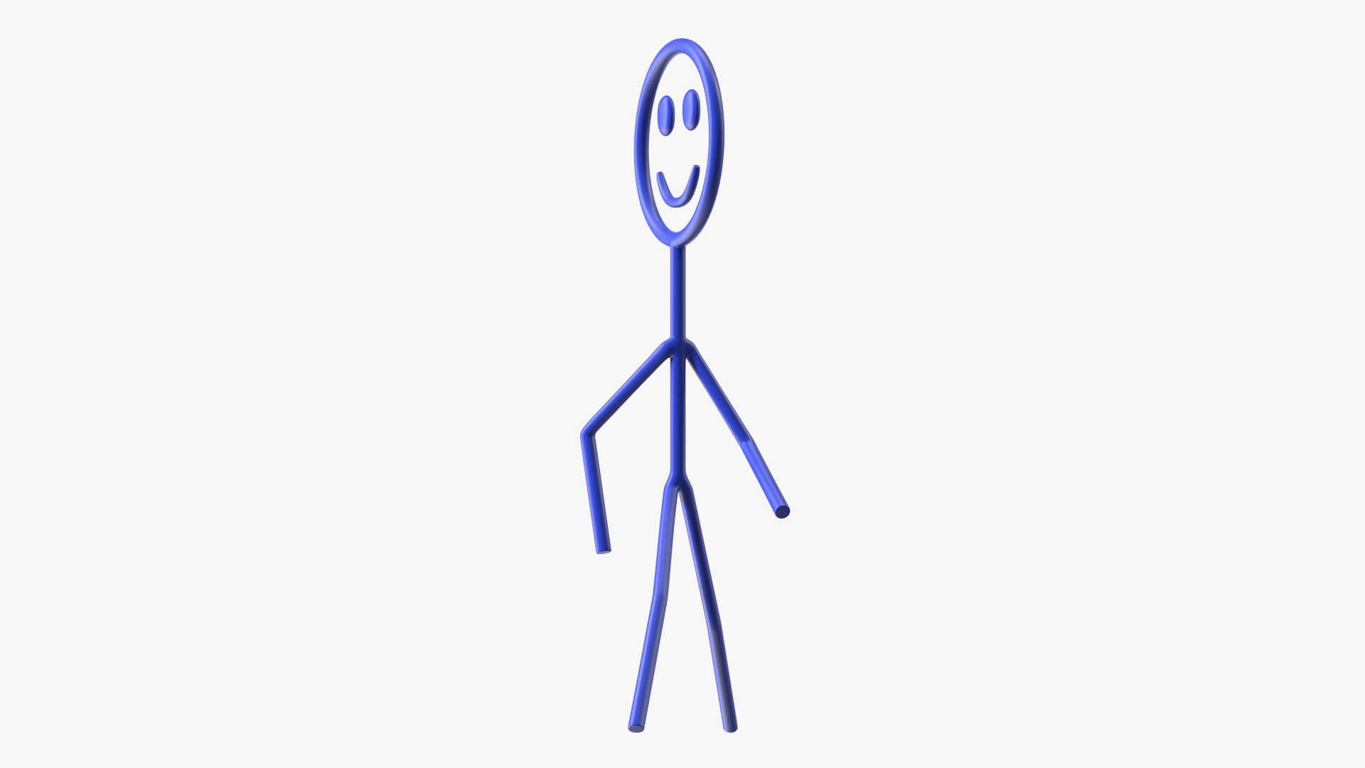 3D Blue Stickman Walking Pose
