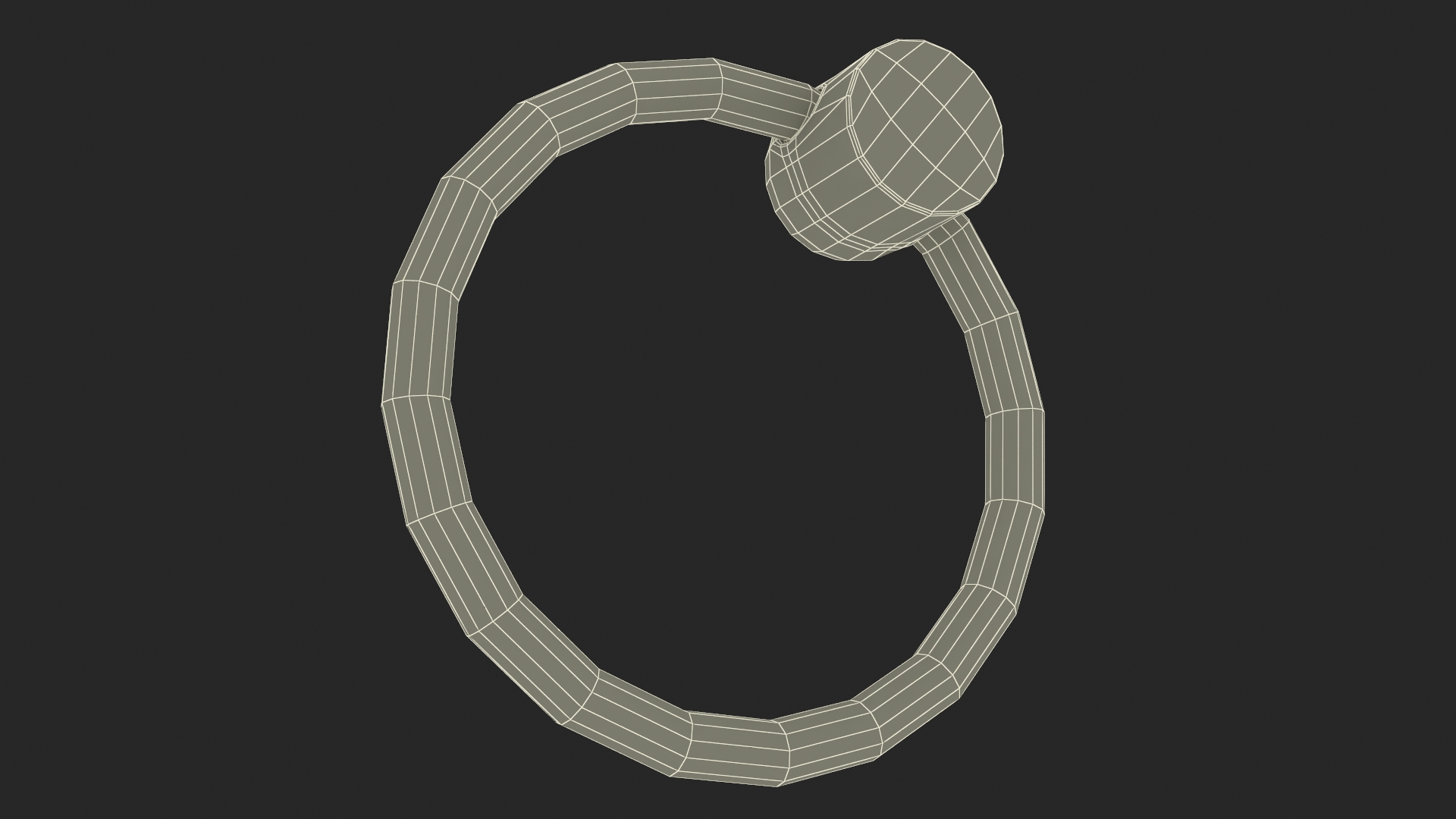 3D Door Handle Ring Gold