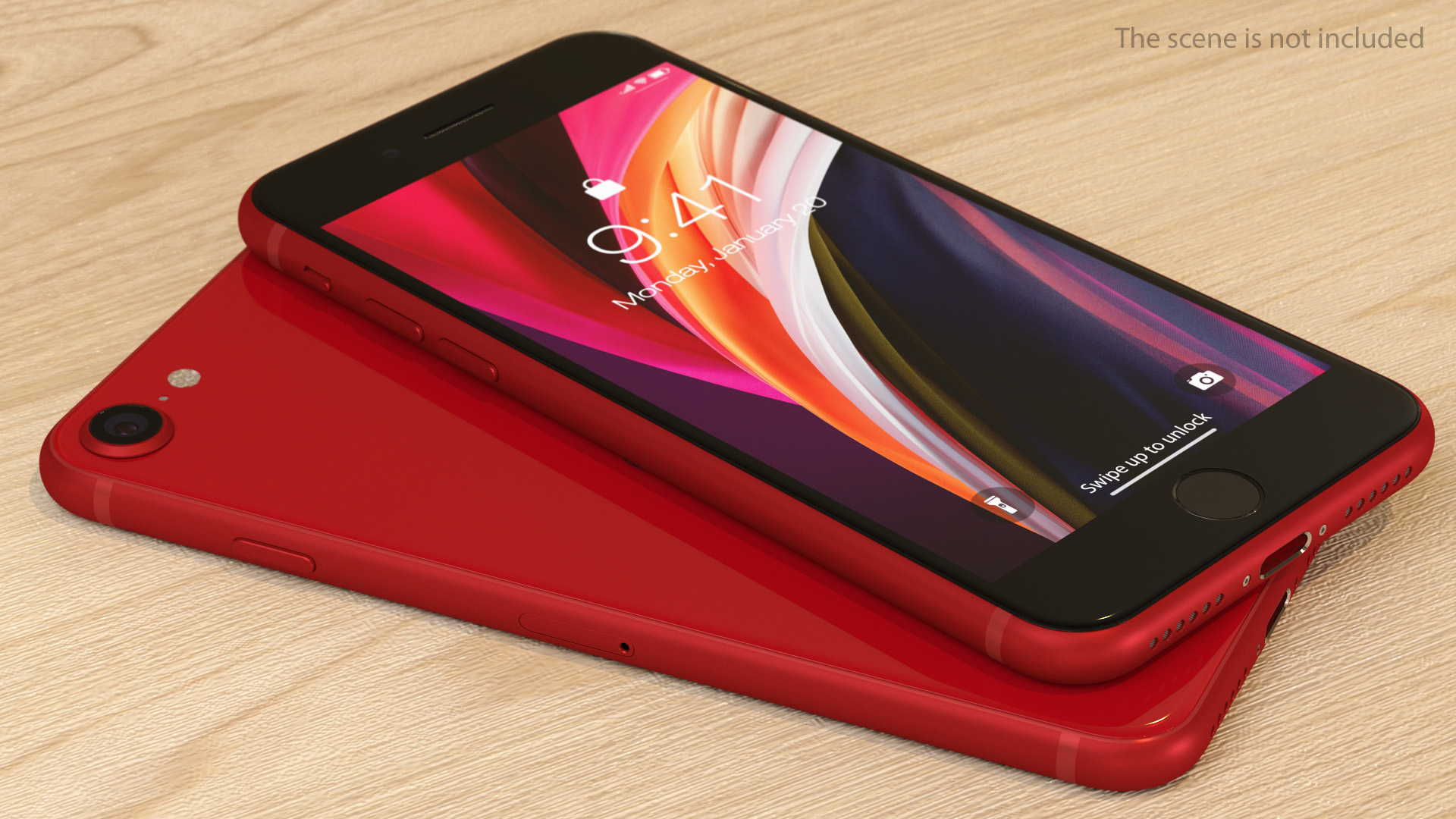 3D iPhone SE 2020 Red model