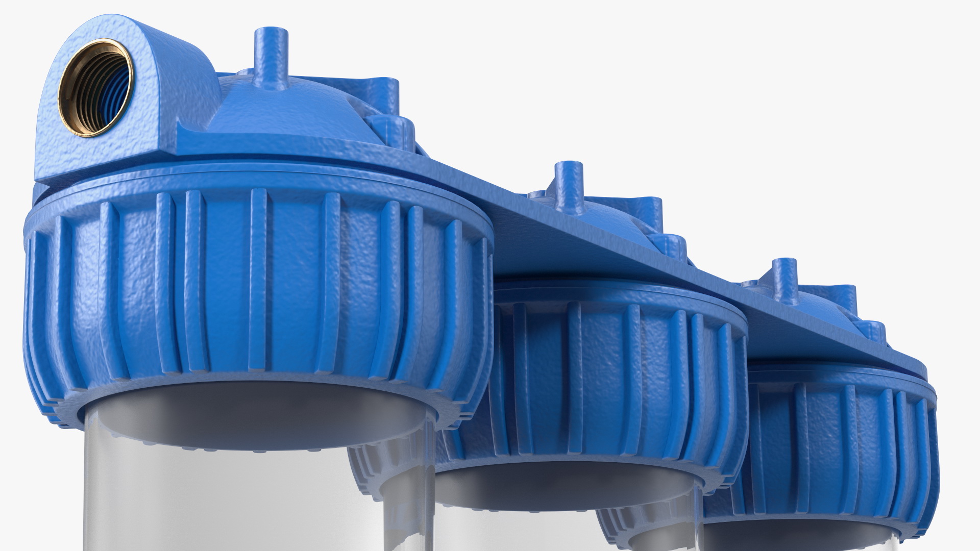 3D model Triple Stage Water Filter Housing Transparent