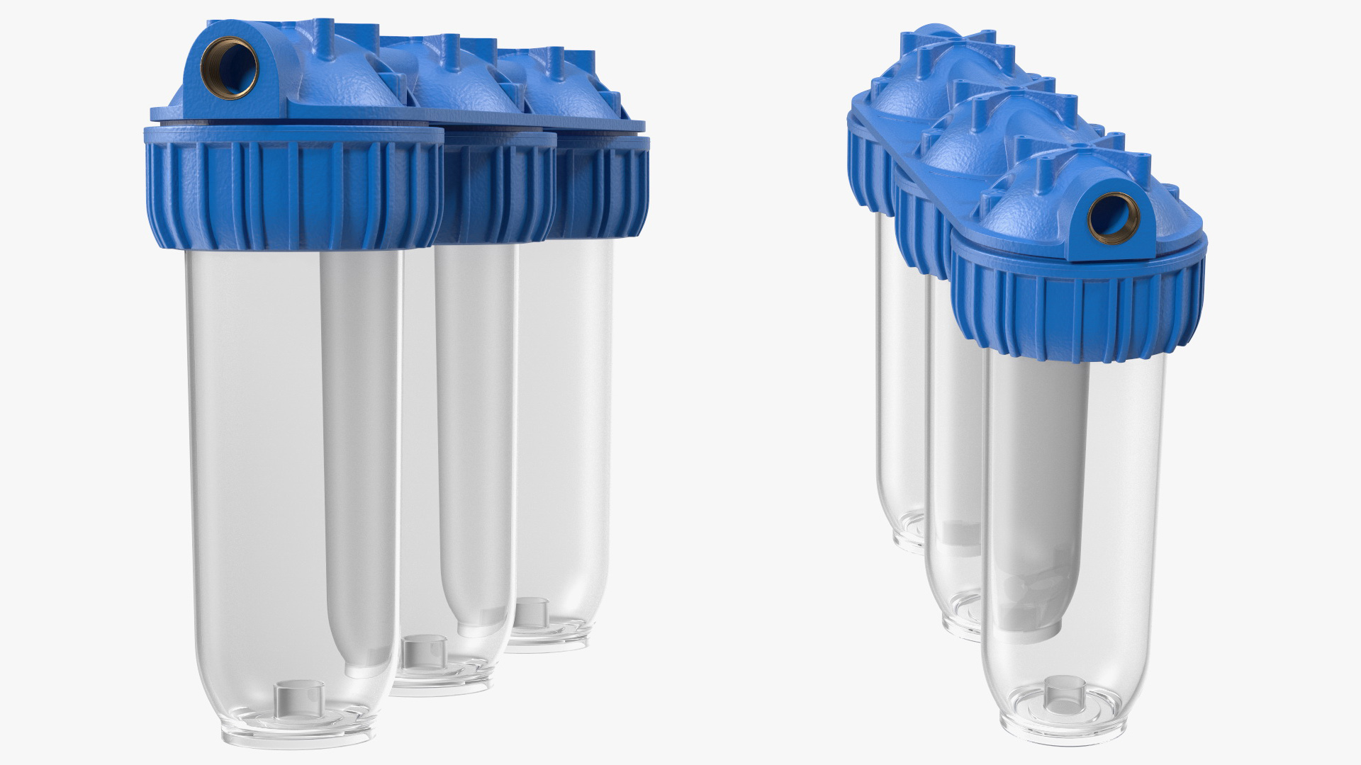 3D model Triple Stage Water Filter Housing Transparent