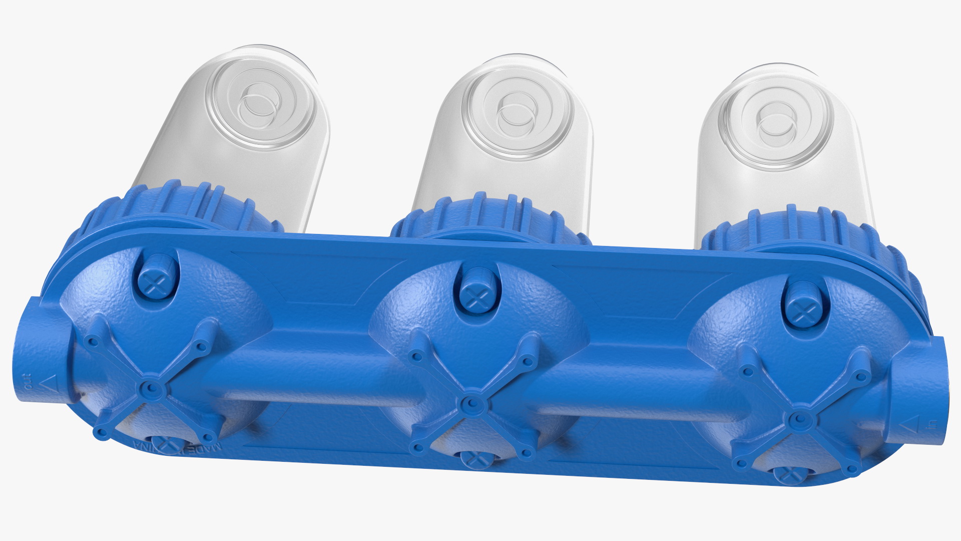 3D model Triple Stage Water Filter Housing Transparent