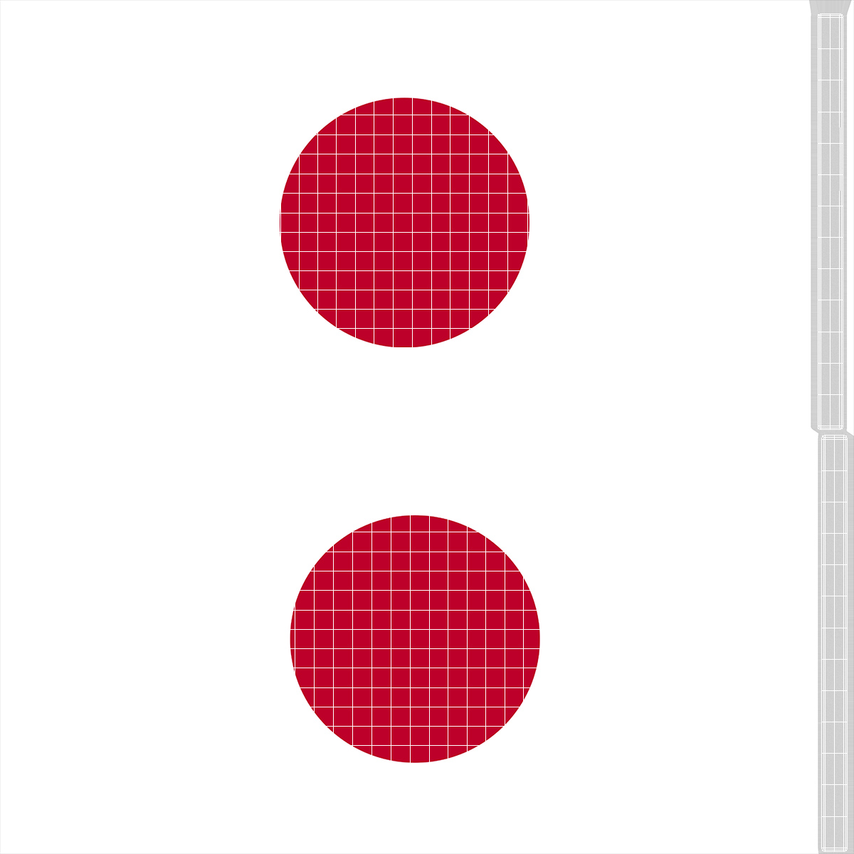 3D Japan Flag on Wall Pole model