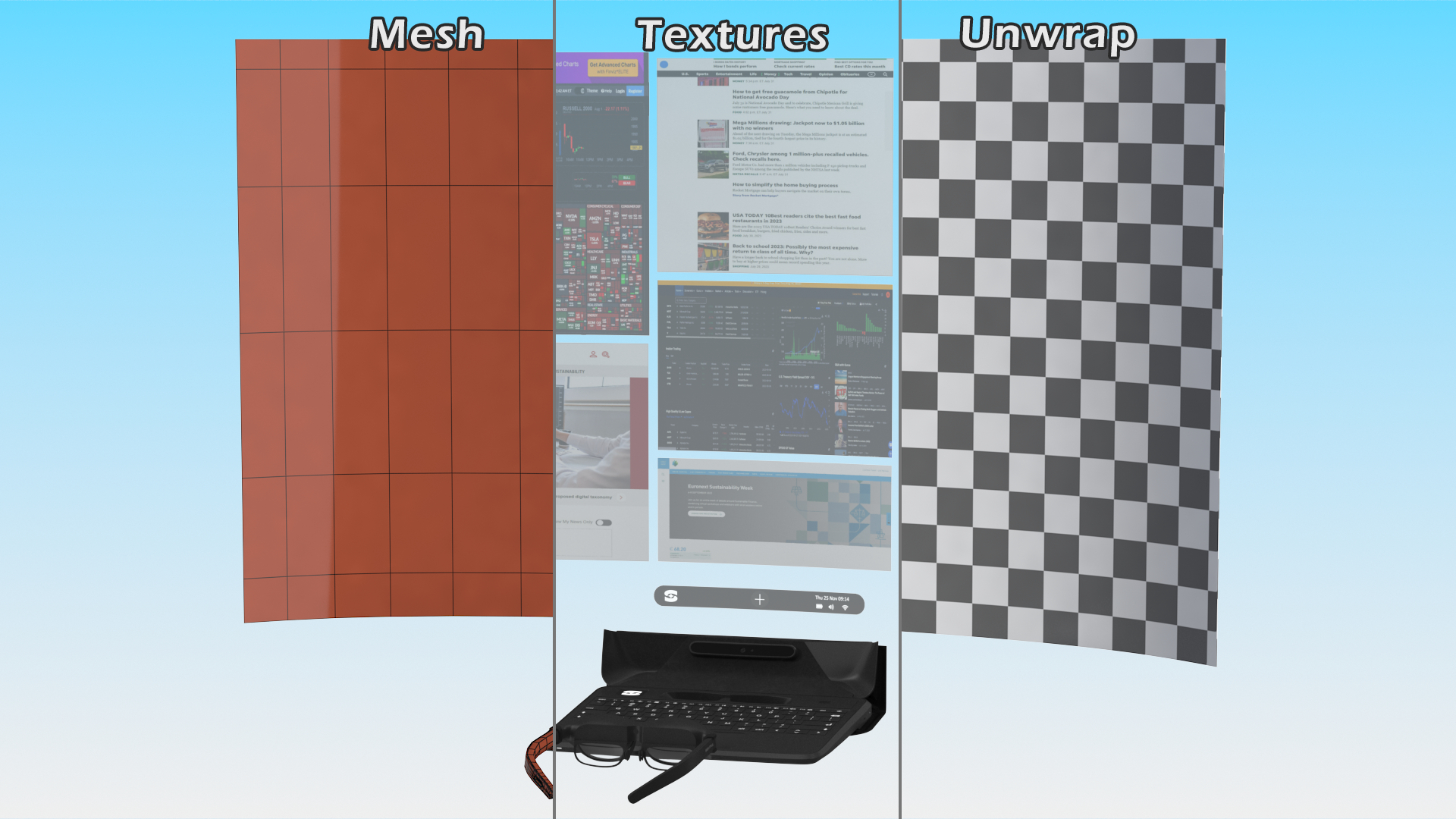 3D Spacetop Augmented Reality Laptop with Glasses