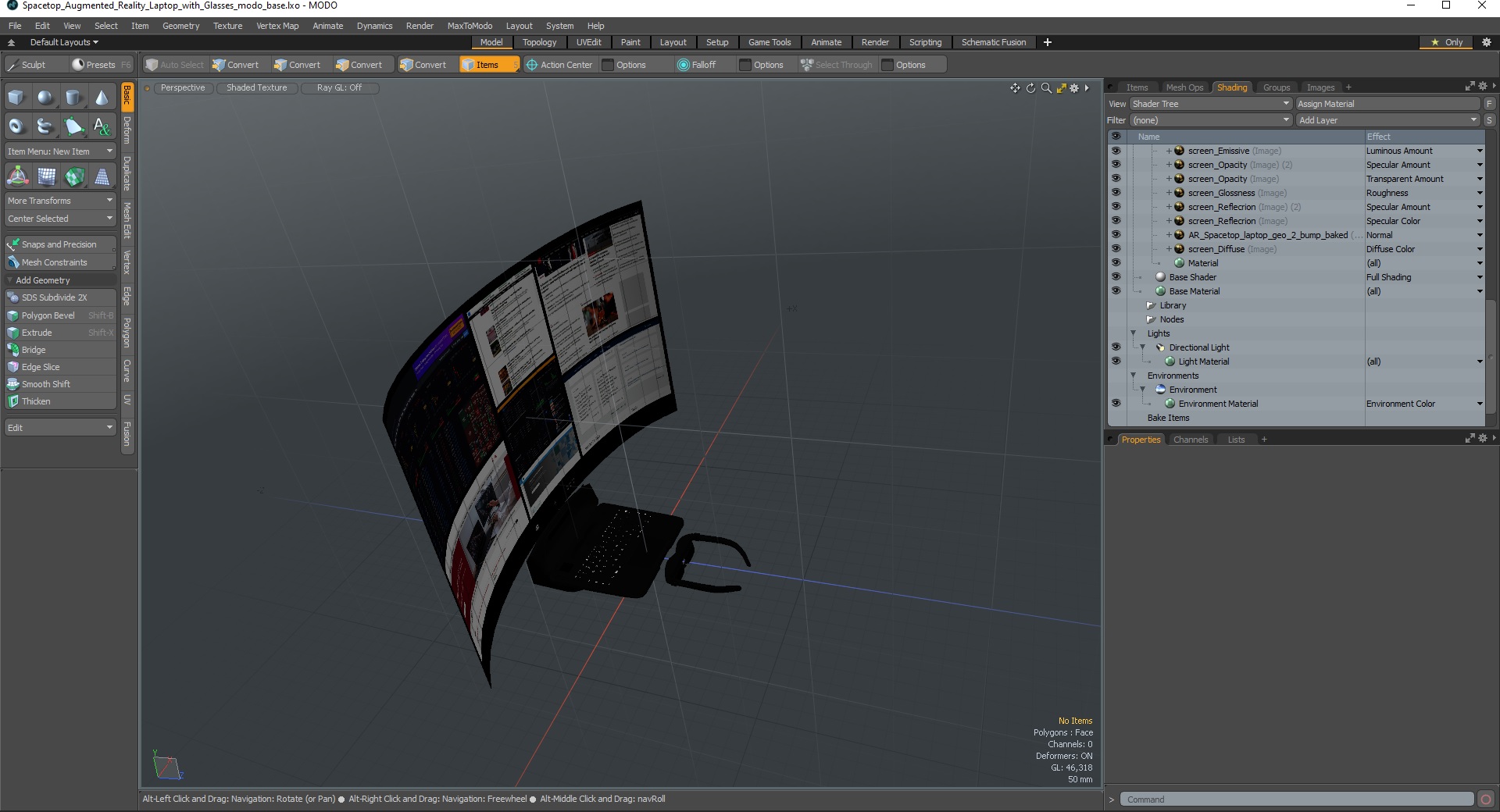 3D Spacetop Augmented Reality Laptop with Glasses