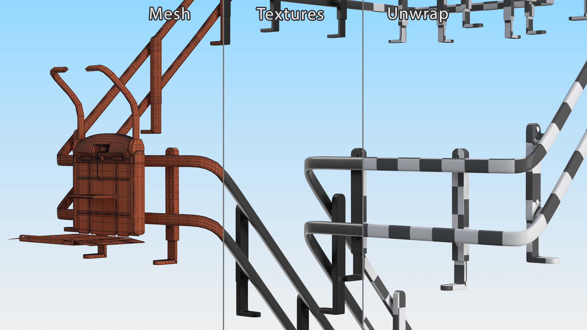 3D model Vimec V65 Curved Rail Platform Stairlift