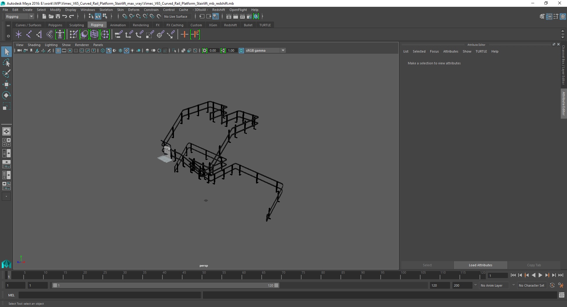 3D model Vimec V65 Curved Rail Platform Stairlift