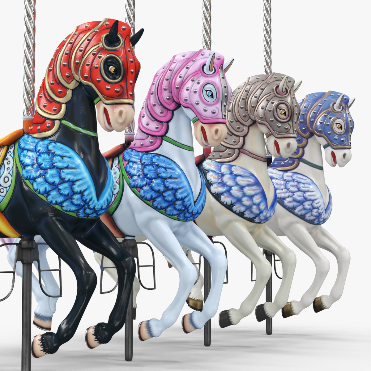 Carousel Horse Kit 3D model collection preview