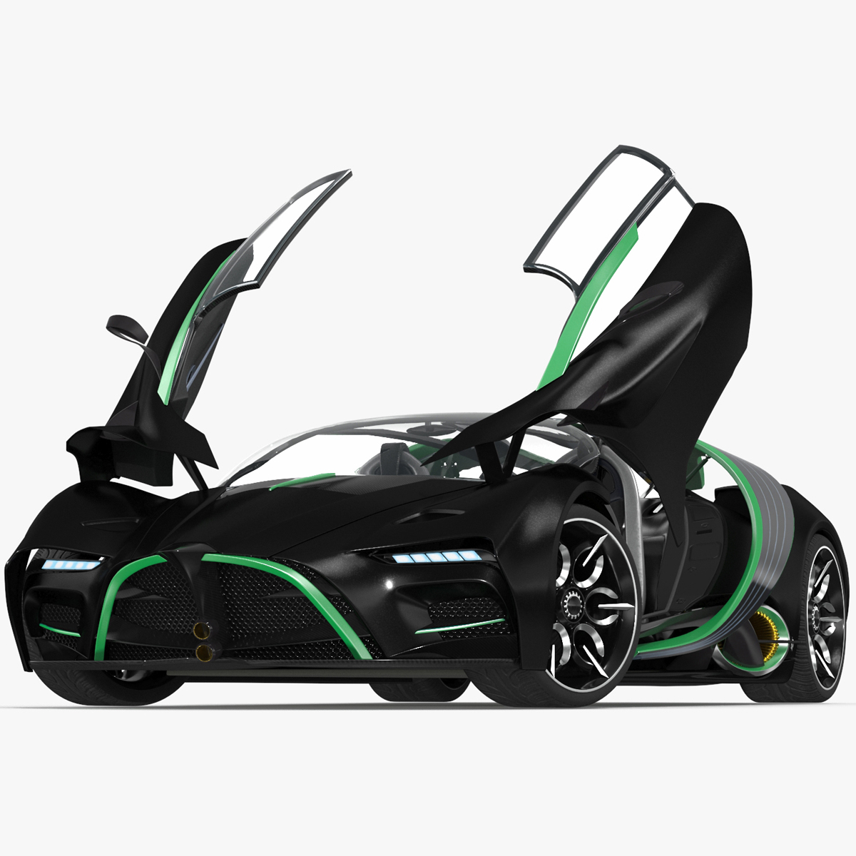 Future Racing Car Black Rigged for Maya 3D model