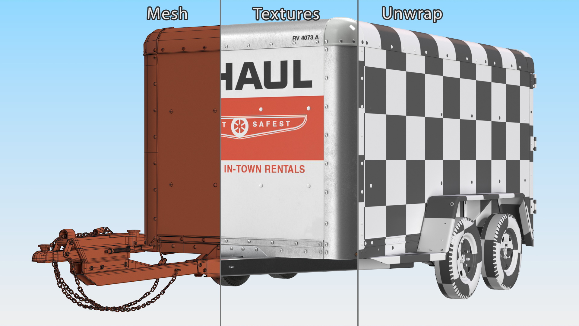 3D model U-Haul 6x12 Cargo Trailer