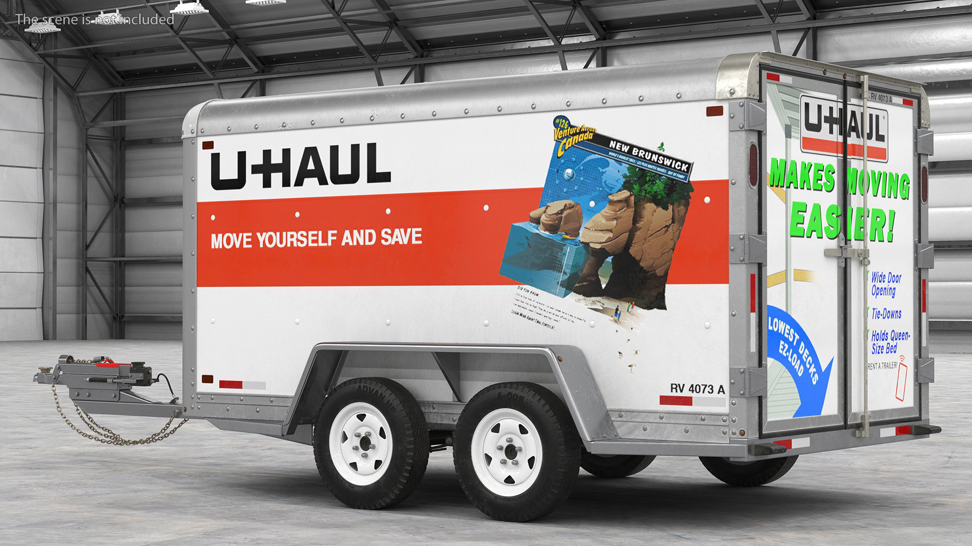 3D model U-Haul 6x12 Cargo Trailer