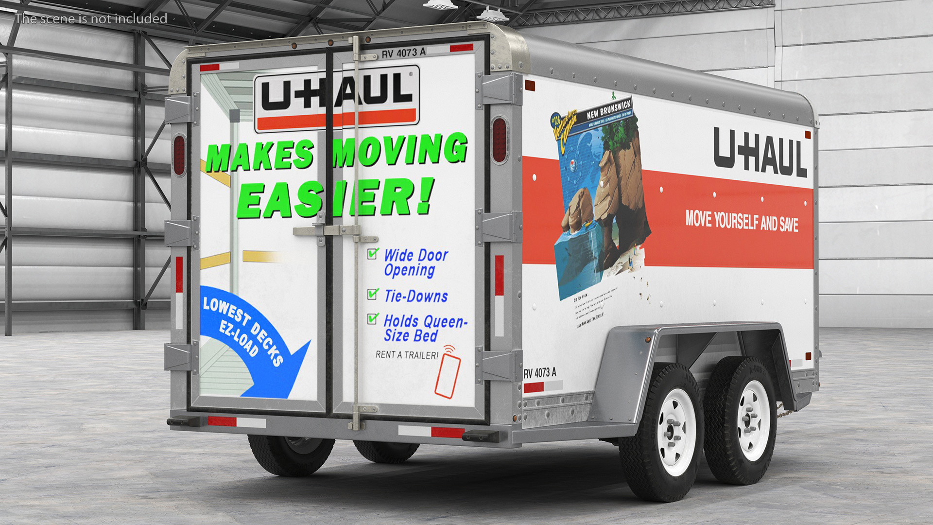 3D model U-Haul 6x12 Cargo Trailer