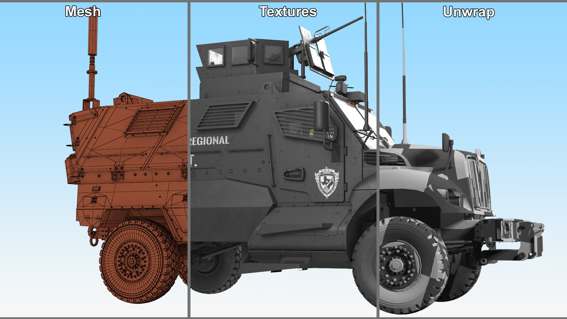SWAT Vehicle International MaxxPro 3D model