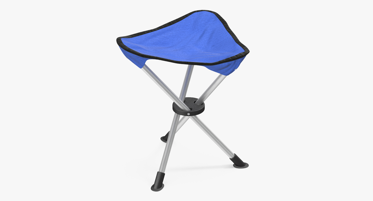 3D model Tripod Folding Chair Blue