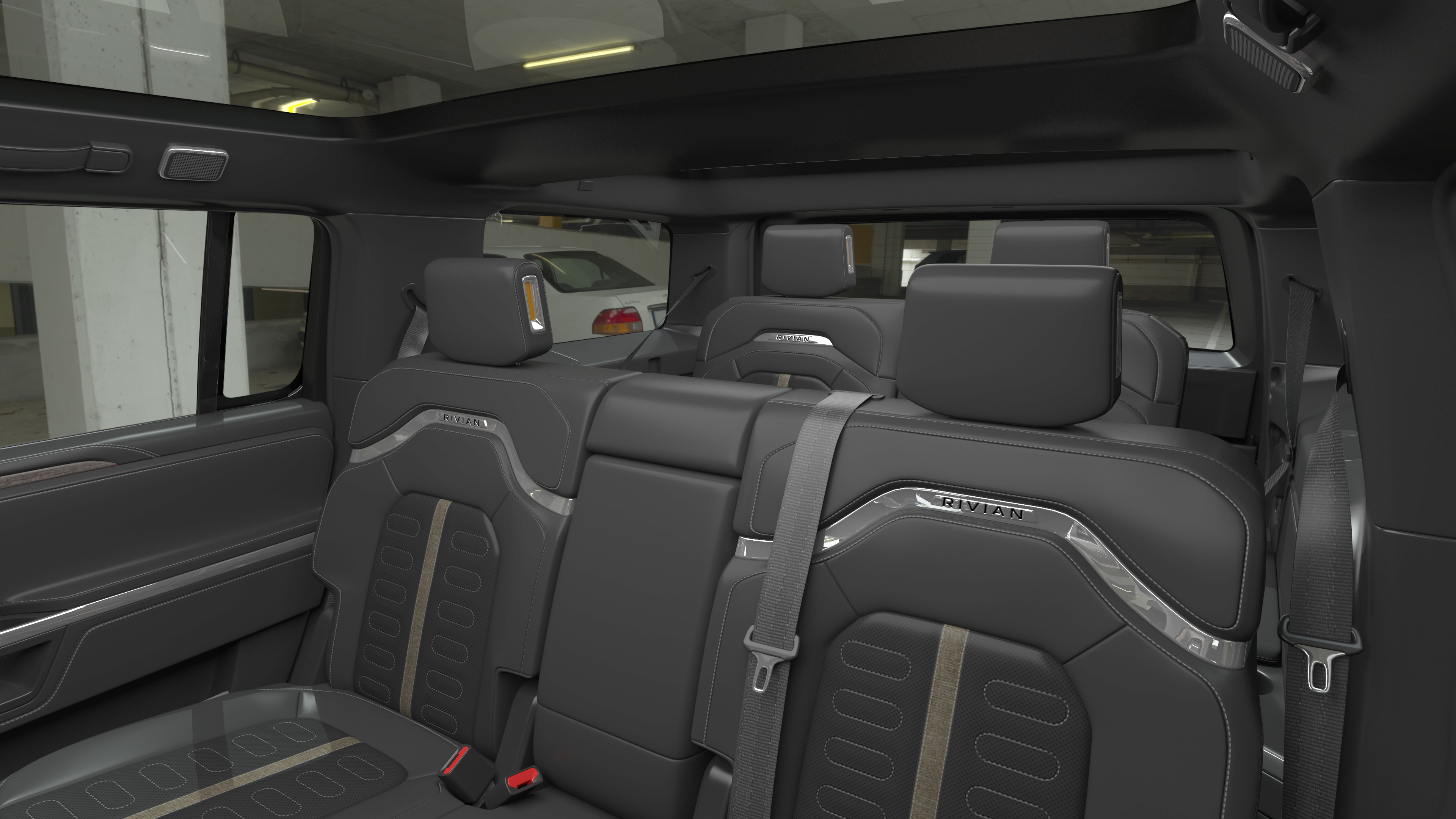 3D model 2023 Rivian R1S SUV Red Rigged