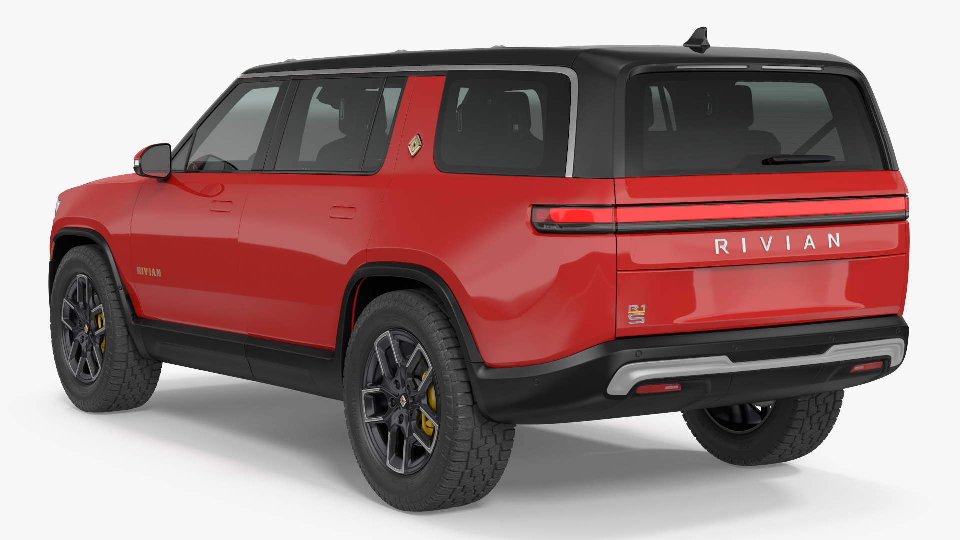 3D model 2023 Rivian R1S SUV Red Rigged
