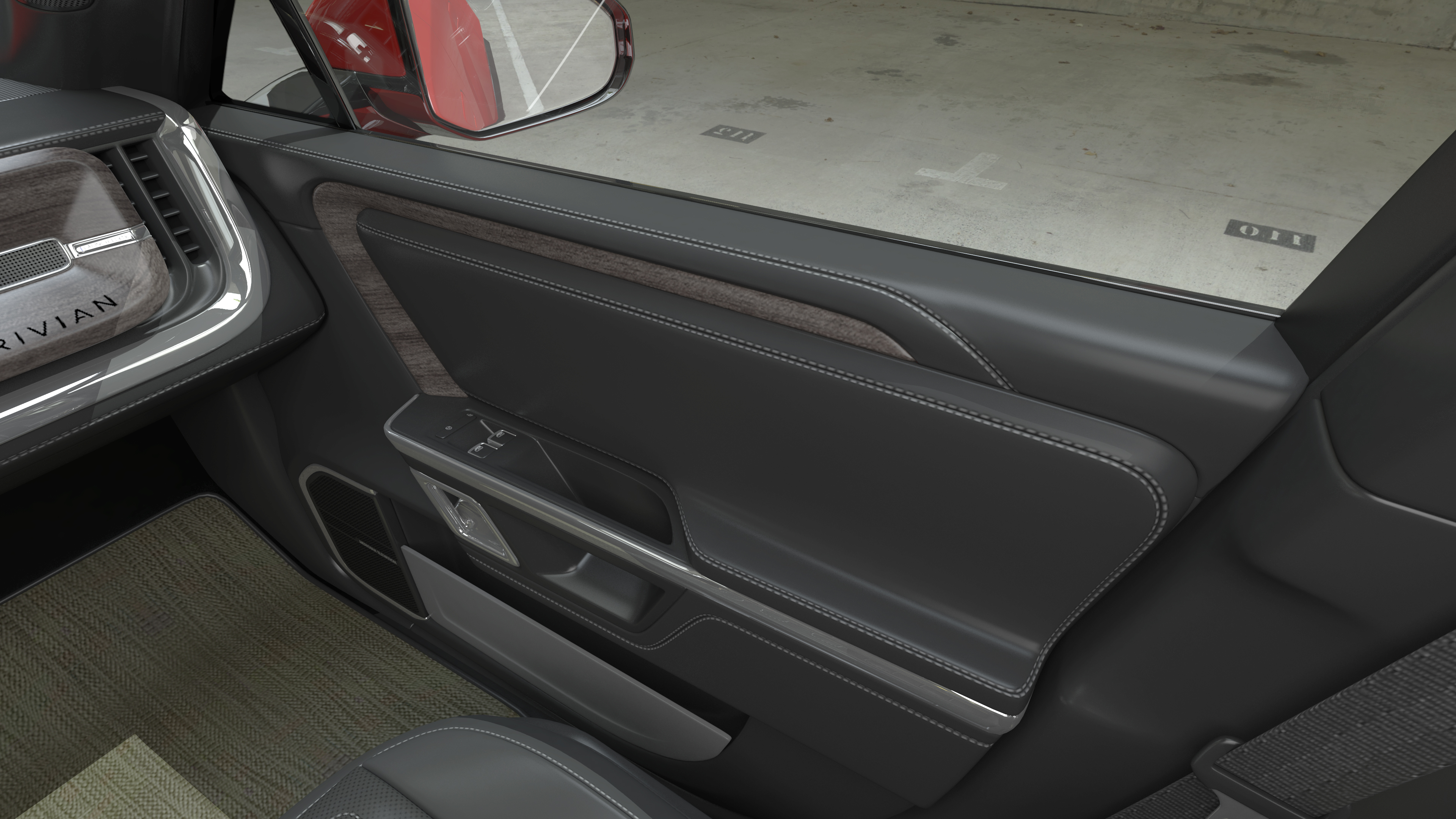 3D model 2023 Rivian R1S SUV Red Rigged