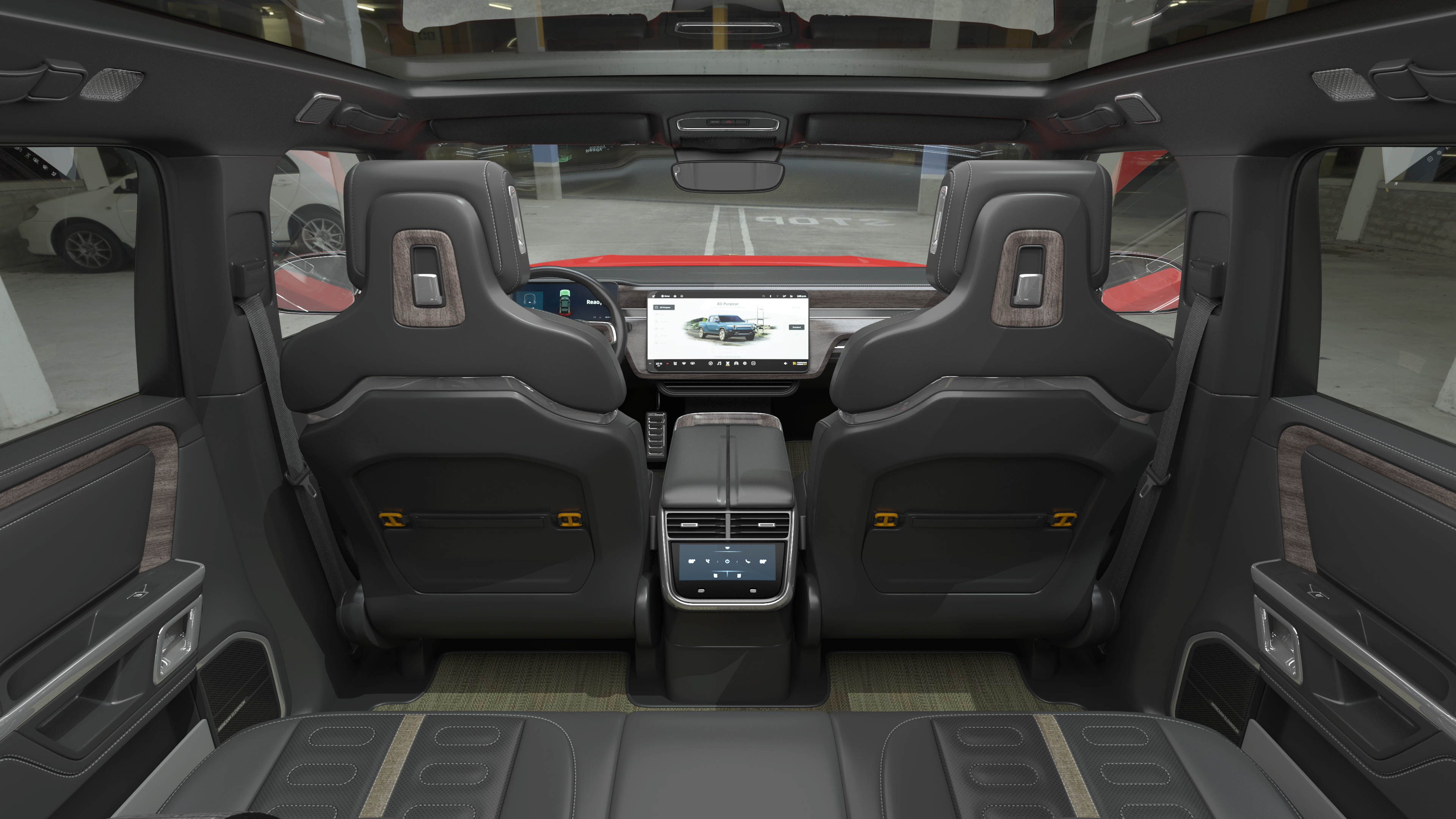 3D model 2023 Rivian R1S SUV Red Rigged