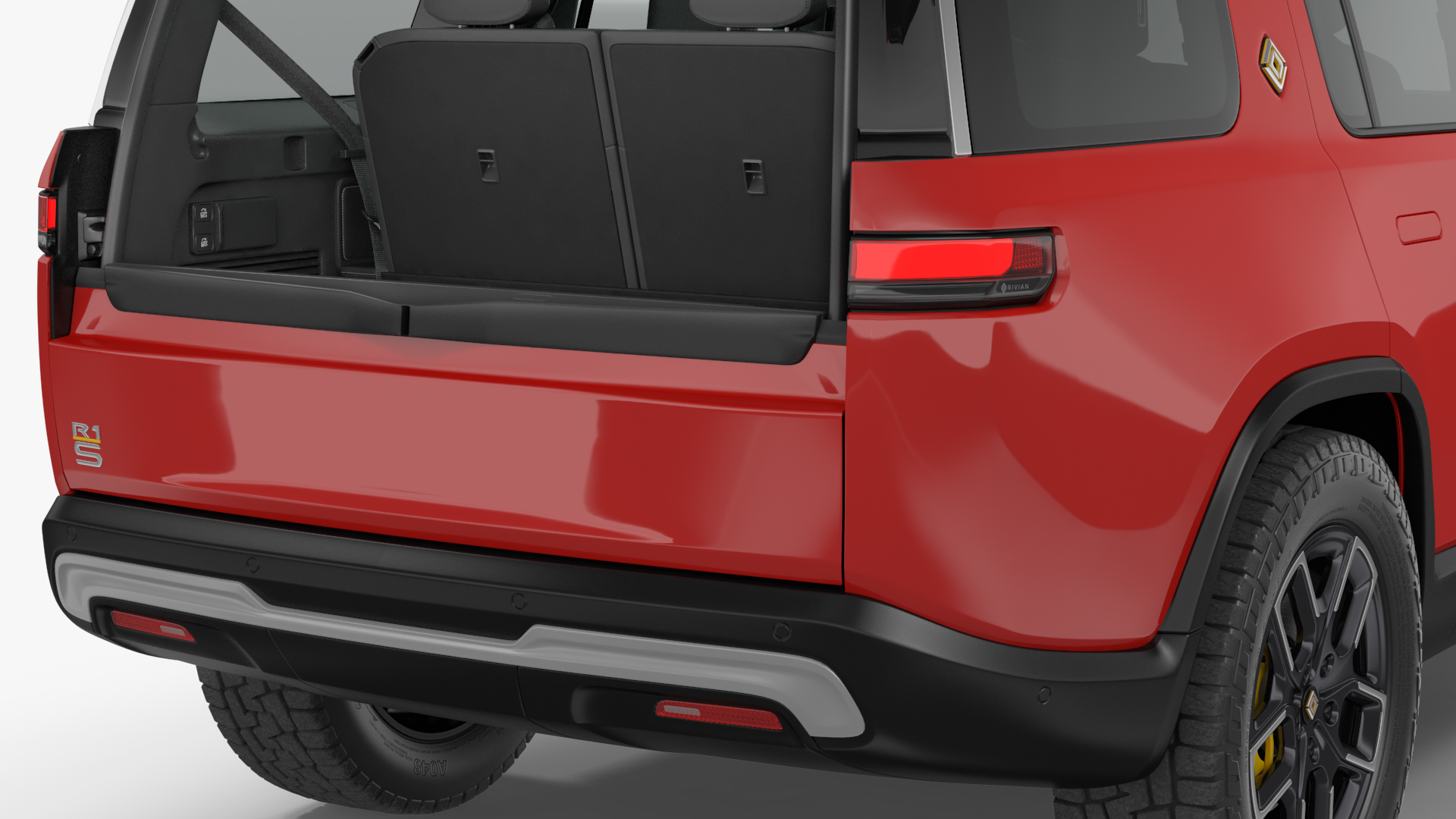 3D model 2023 Rivian R1S SUV Red Rigged