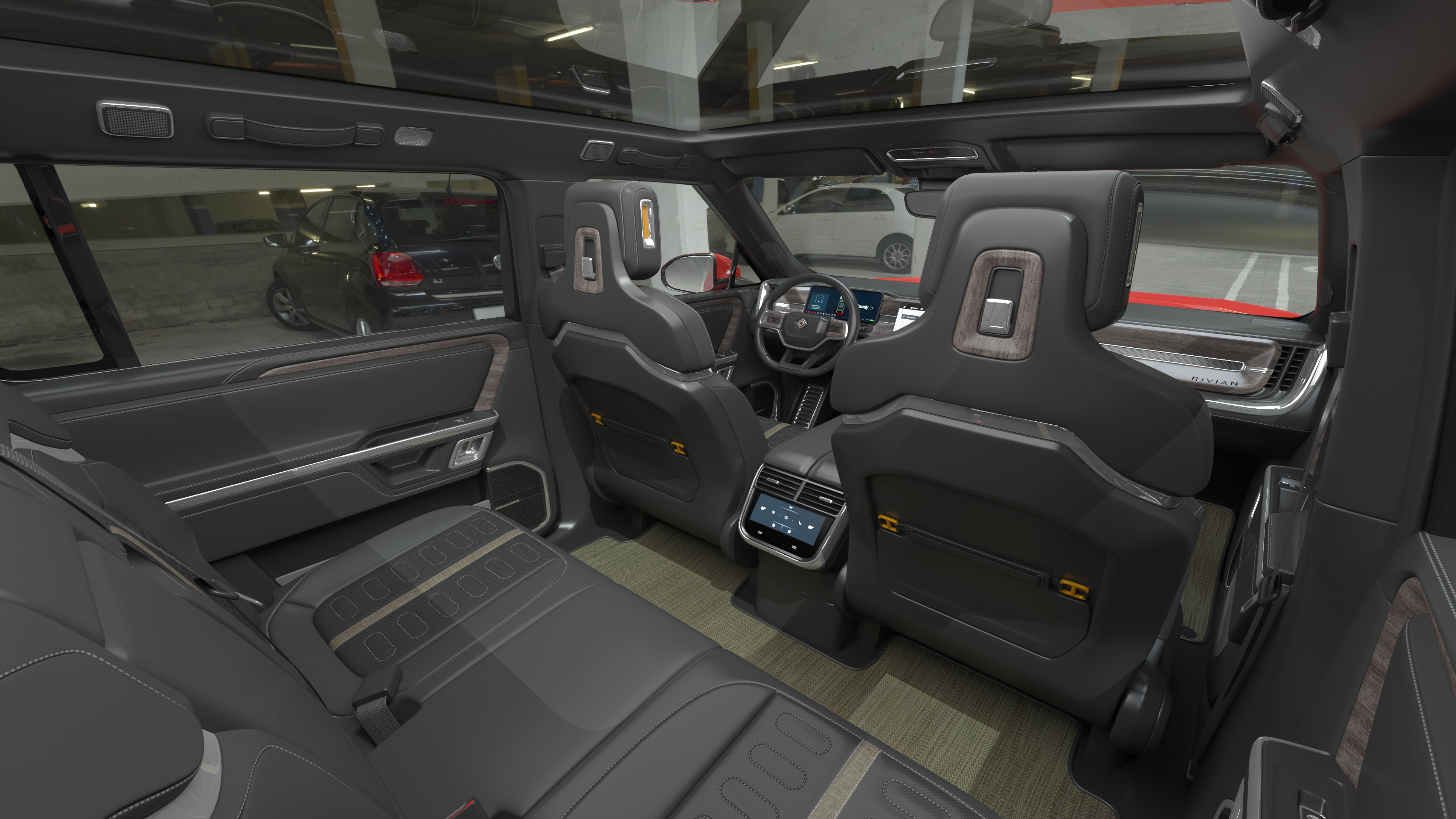 3D model 2023 Rivian R1S SUV Red Rigged