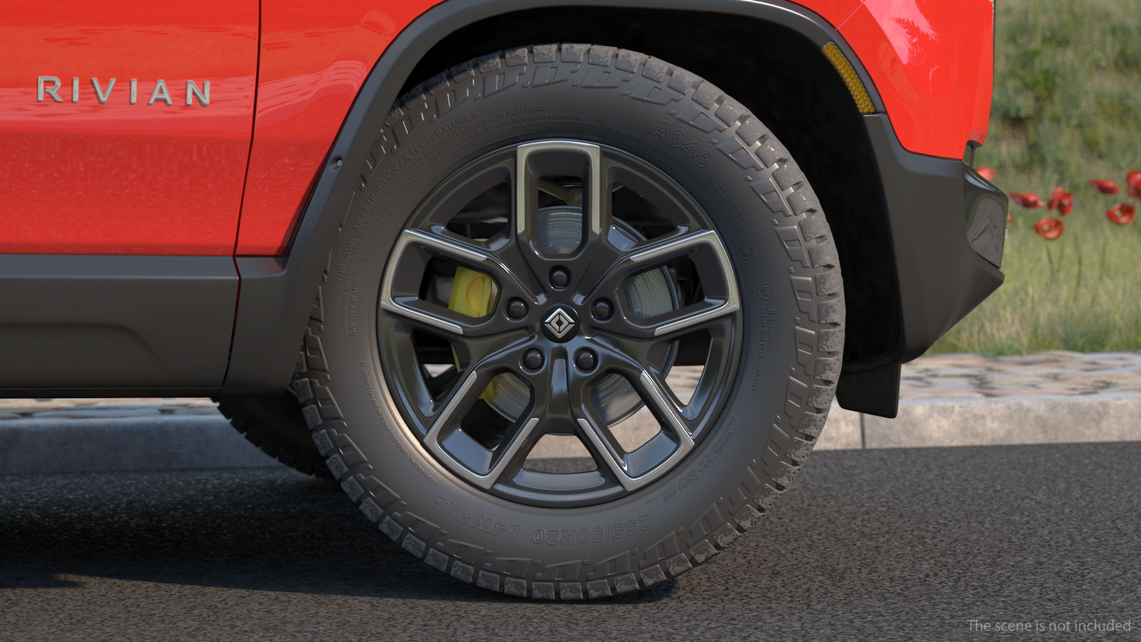 3D model 2023 Rivian R1S SUV Red Rigged