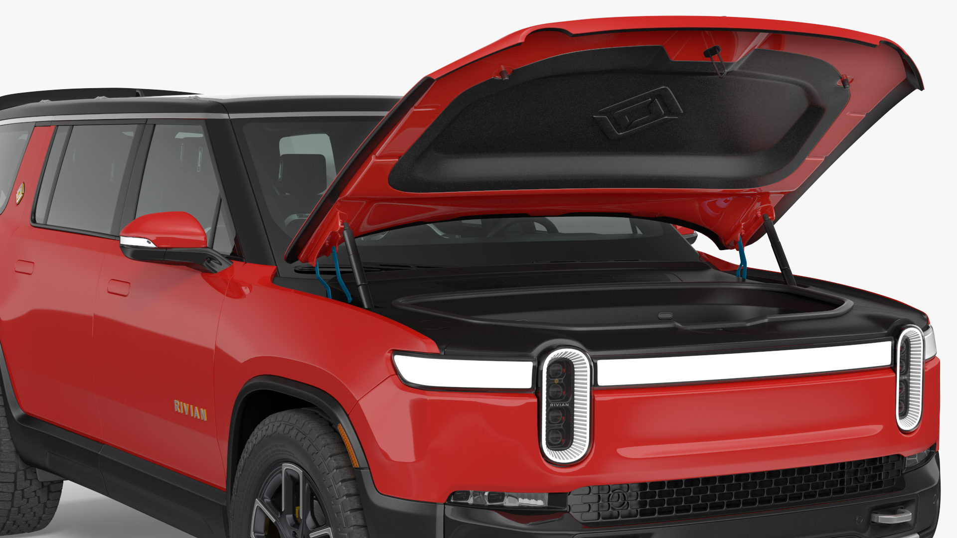 3D model 2023 Rivian R1S SUV Red Rigged